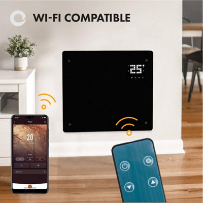 Devola Designer 0.5kW Smart Glass Panel Heater with Timer Black - DVPW500B - 4