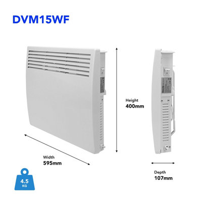Devola Electric Panel Heater Low Energy Eco Floor / Wall Radiator 1500W White - 3