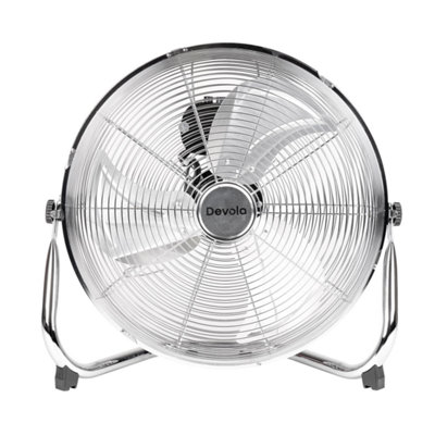 Devola High Power 80W 3 Speed 16-inch DC Floor Fan - Chrome - DV16FFC