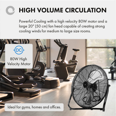 Devola High Power 80W 3 Speed 20-inch DC Floor Fan - Black - DV20FFB - 6