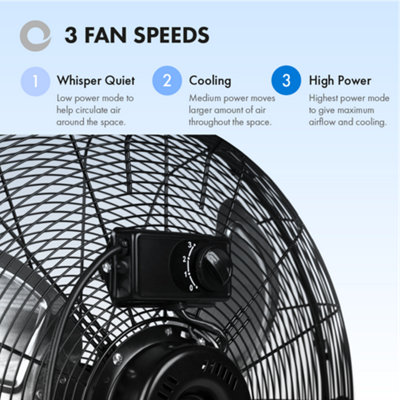 Devola High Power 80W 3 Speed 20-inch DC Floor Fan - Black - DV20FFB - 7