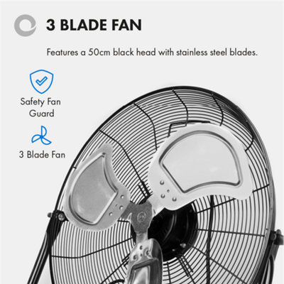 Devola High Power 80W 3 Speed 20-inch DC Floor Fan - Black - DV20FFB - 8