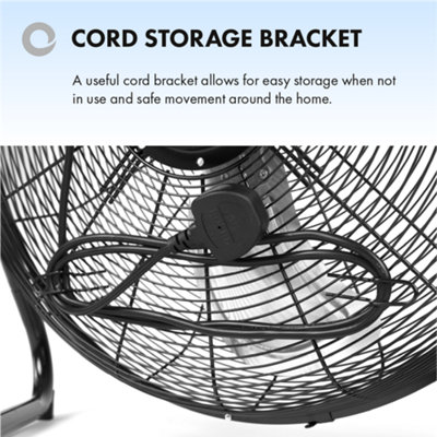 Devola High Power 80W 3 Speed 20-inch DC Floor Fan - Black - DV20FFB - 9