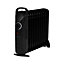 Devola Mini Oil Filled Radiator 11 Fin 1000W, Free Standing Low Energy Electric Heater, Adjustable Heating Dial Black