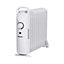 Devola Mini Oil Filled Radiator 11 Fin 1000W, Free Standing Low Energy Electric Heater, Adjustable Heating Dial White