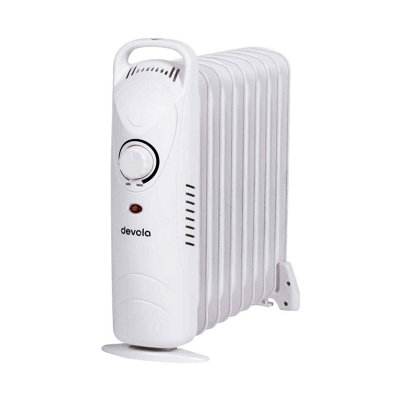 Devola Mini Oil Filled Radiator 800W 9 Fin White Adjustable Electric Heating Price Comparisons | Compare The Build