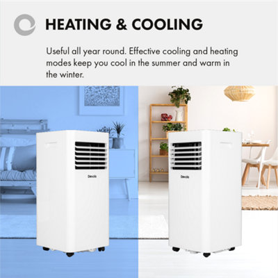 Devola Portable Air Conditioner 10000 BTU Energy Efficient 5-in-1 Wi-Fi, Heating, Dehumidifier, Remote Control, Timer & Sleep Mode