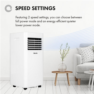 Devola Portable Air Conditioner 9000 BTU Energy Efficient, 4-in-1 with Wi-Fi, Cooling, Dehumidifier, Timer & Remote Control