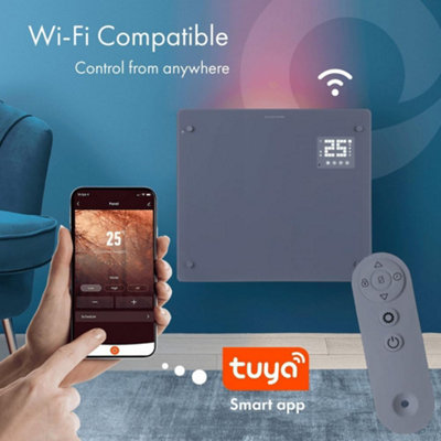 Devola Smart Electric Glass Panel Heater 1000W with WiFi Alexa