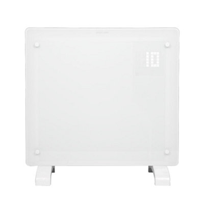Devola Wifi Smart Electric Glass Panel Heater 500W, Alexa Heating Control, Open Window Detection, Wall & Free Standing White