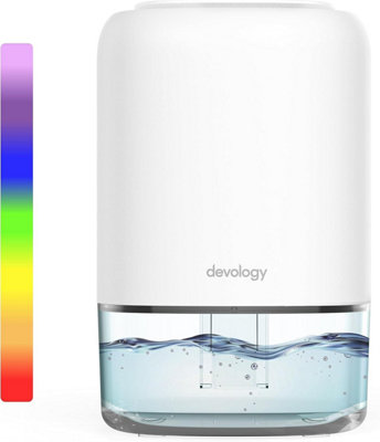 Devology Portable Compact 1100ml Mini Dehumidifier Electric Energy Efficient Mould, Mildew, Damp & Condensation Remover