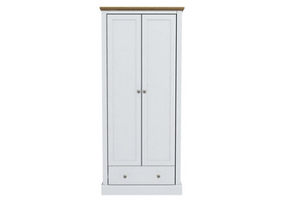 Devon 2 Door Wardrobe White W 79.7 x L 56 x H 181.5 cm