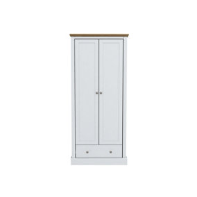 Devon 2 Door Wardrobe White W 79.7 x L 56 x H 181.5 cm