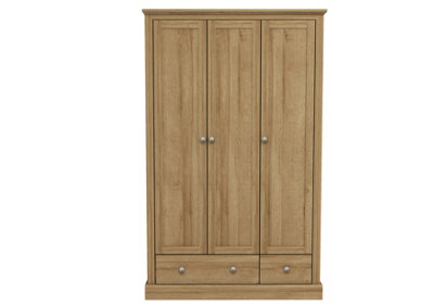 Devon 3 Door 2 Drawer Wardrobe Oak