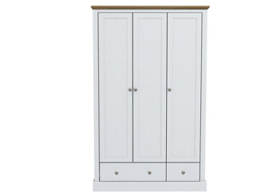 Devon 3 Door 2 Drawer Wardrobe White