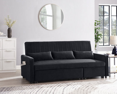 Black sofa bed with storage deals