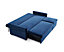 Devon 3 Seater Storage Chaise Pull Out Fabric Blue Velvet Sofa bed