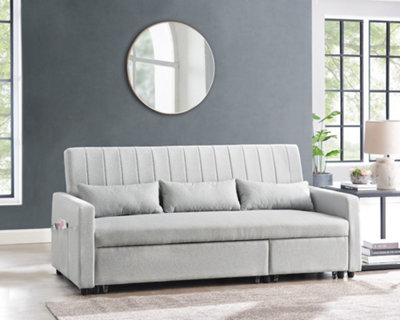 Grey sectional pull store out couch