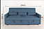 Devon 3 Seater Storage Chaise Pull Out Fabric Grey Linen Sofa bed