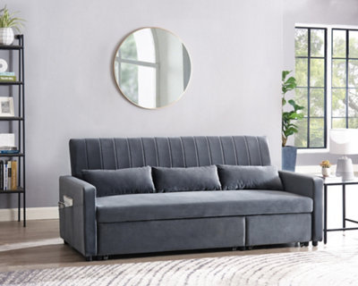 Velvet pull deals out sofa bed