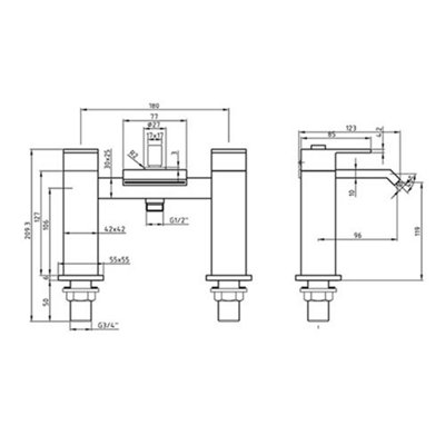 Devon Waterfall Bath Shower Mixer Tap - 5