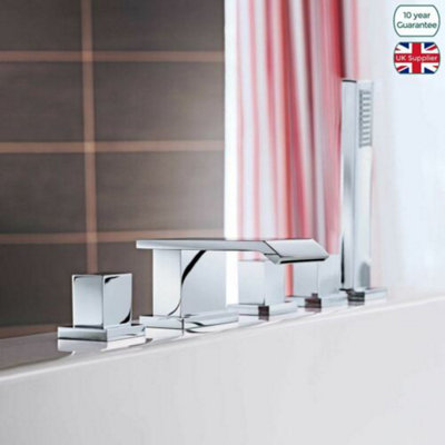 DEVON WATERFALL DECK MOUNTED 5 HOLE BATH SHOWER MIXER