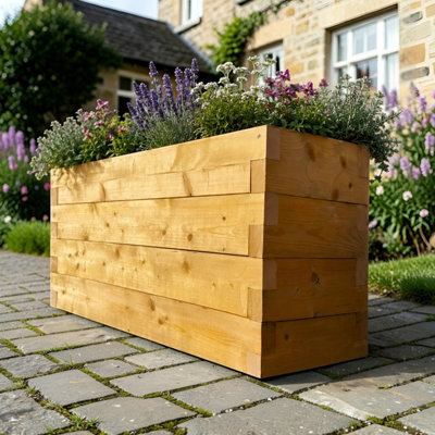 Devonshire Wooden Planter Trough - Harvest Gold 120x40x45 cm (LxDxH)