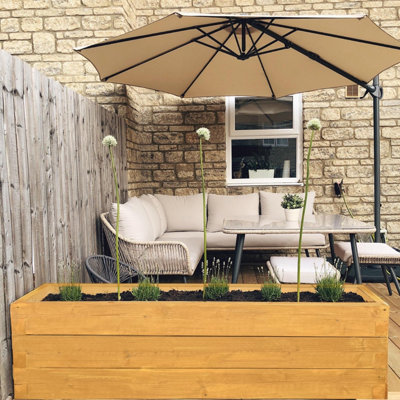 Devonshire Wooden Planter Trough - Harvest Gold 120x40x45 cm (LxDxH)