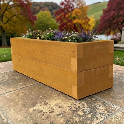 Devonshire Wooden Planter Trough - Harvest Gold 120x40x45 cm (LxDxH)