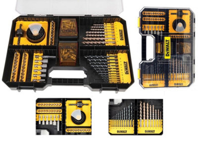 Dewalt 100 Piece HSS Wood Drill Bit Holesaw Socket Set - TStak Case DT71569