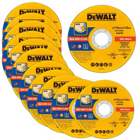Dewalt 115mm 4.5" 1mm Thin INOX Metal Cutting Disc 22mm Bore Flat Disc X 12