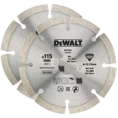 Dewalt 115mm Angle Grinder Blade Segmented Diamond Cutting Discs 4.5" x 2