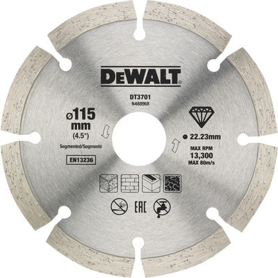 Dewalt 115mm Angle Grinder Blade Segmented Diamond Cutting Discs 4.5" x 4