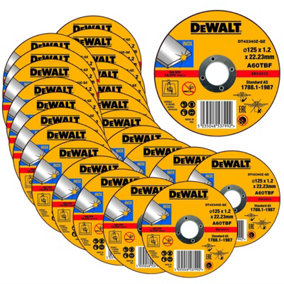 Dewalt 125mm 4.5" 1.2mm Thin INOX Metal Cutting Disc 22mm Bore Flat Disc x 24