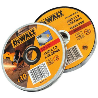 Dewalt 125mm 4.5" 1.2mm Thin INOX Metal Cutting Disc 22mm Bore Flat Disc x10 Tin - 3