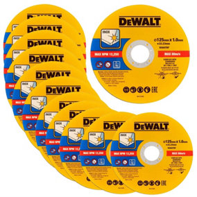 Dewalt 125mm 5.5" 1mm Thin INOX Metal Cutting Disc 22mm Bore Flat Disc X 12 Pack