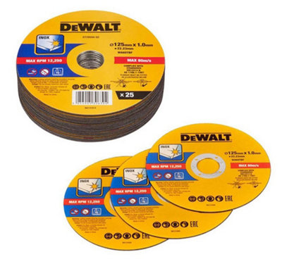 Dewalt 125mm 5.5" 1mm Thin INOX Metal Cutting Disc 22mm Bore Flat Disc x 25 Pack - 3