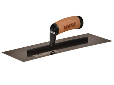 DeWalt 14-Inch Curved Gold Stainless Steel Finishing Trowel for Perfect Drywall Finishing