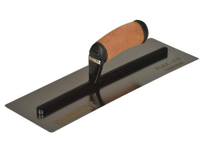 DeWalt 14-Inch FLEX Stainless Steel Curved Trowel with Comfortable Leather Handle
