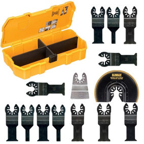 Dewalt 14 Piece Multi Tool Accessory Blade Set Plunge Fast Cut Wood + Toughcase