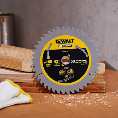 Dewalt 165mm Plunge Saw Blade Pack 42T 24T Extreme Runtime FlexVolt DCS520 DIY at B Q