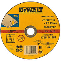 Dewalt 180mm 7" 1.6mm Thin INOX Metal Cutting Disc 22.2mm Bore Flat Disc DCG440N