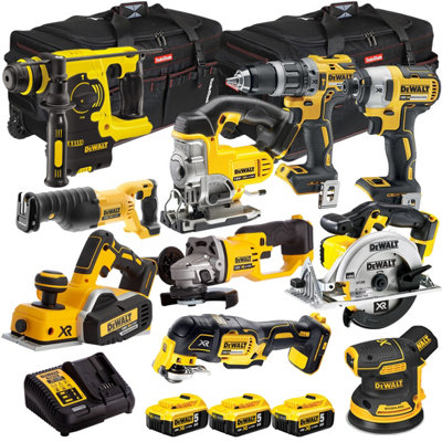 Dewalt 18V 10 Piece Power Tool Kit with 3 x 5.0Ah Battery & Charger T4TKIT-12845