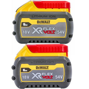 Dewalt 18v / 54v XR FLEXVOLT  Twin Pack DCB547 + DCB546 9.0ah + 6.0ah Battery