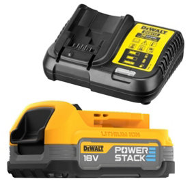 DeWalt 18v Compact Powerstack Battery & Charger Starter Set DCB112 + DCBP034