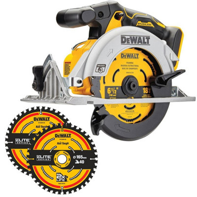 DeWalt 18v DCS565N XR Brushless Compact 165mm Circular Saw Bare Tool + 2x Blades