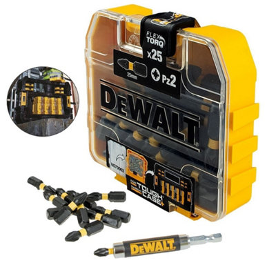 Dewalt 25Pc Impact Torsion Screwdriver Bits FLEXTORQ Tough Case XMS19DPZ2SET