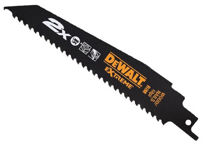 DEWALT - 2X Life Wood & Nail Reciprocating Blade 305mm x 6 TPI Pack of 5