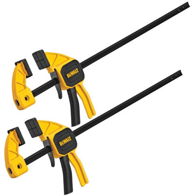 Dewalt 300mm Medium Trigger Clamps Pair 30cm 12" 90kg  Force - One Handed Clamp