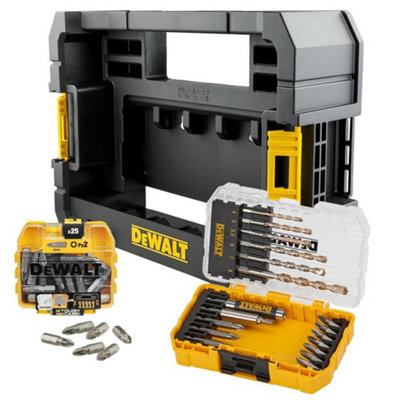 Dewalt 44 Piece EXTREME Masonry Drill Bit Screwdriver Set Tough Case TStak Caddy DIY at B Q